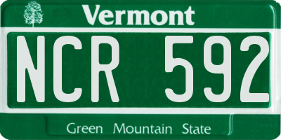 VT license plate NCR592