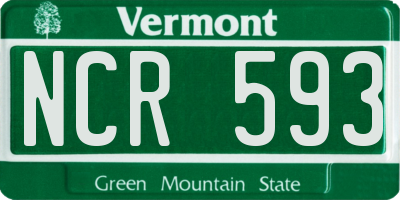 VT license plate NCR593