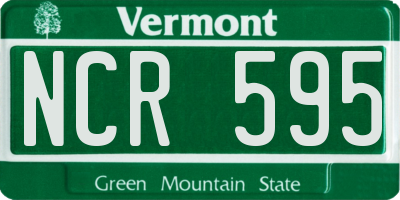VT license plate NCR595