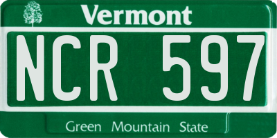 VT license plate NCR597