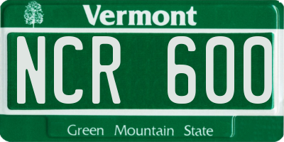 VT license plate NCR600