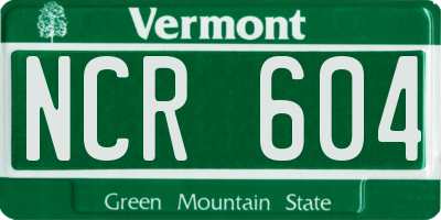 VT license plate NCR604