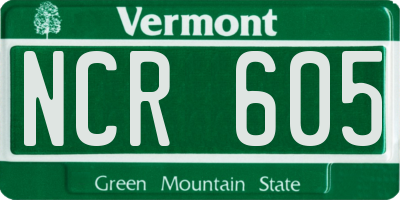 VT license plate NCR605