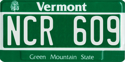 VT license plate NCR609