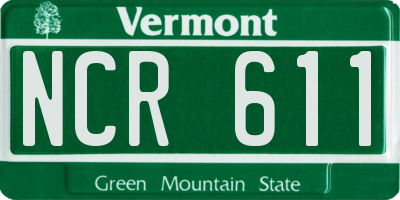 VT license plate NCR611