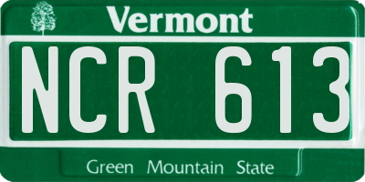 VT license plate NCR613