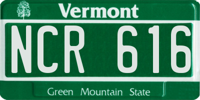 VT license plate NCR616