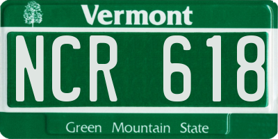 VT license plate NCR618