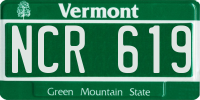 VT license plate NCR619
