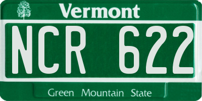 VT license plate NCR622