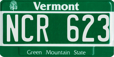 VT license plate NCR623