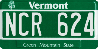 VT license plate NCR624