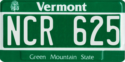 VT license plate NCR625