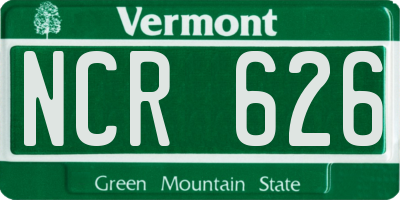 VT license plate NCR626