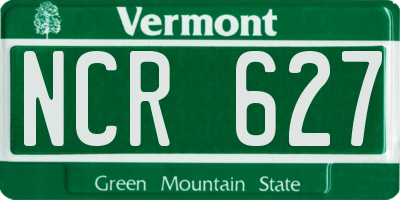 VT license plate NCR627