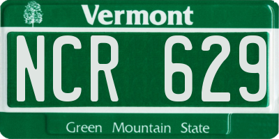 VT license plate NCR629