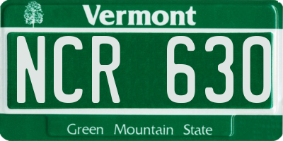 VT license plate NCR630