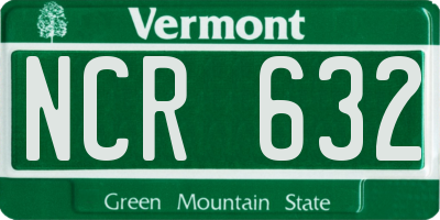 VT license plate NCR632