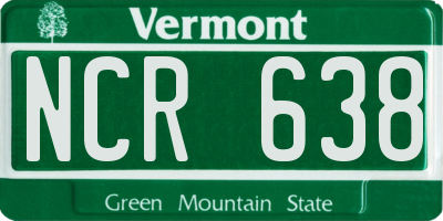 VT license plate NCR638
