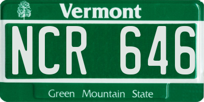 VT license plate NCR646