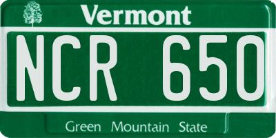 VT license plate NCR650