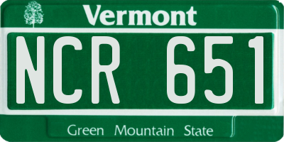 VT license plate NCR651