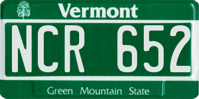 VT license plate NCR652