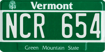 VT license plate NCR654