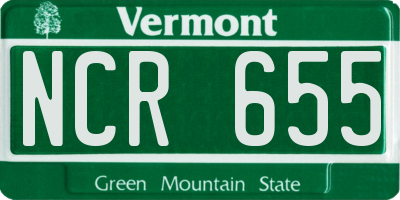 VT license plate NCR655