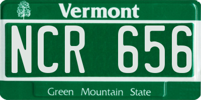 VT license plate NCR656