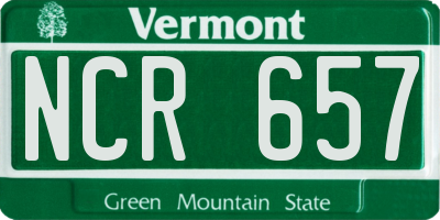 VT license plate NCR657