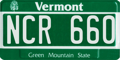 VT license plate NCR660