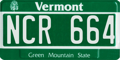 VT license plate NCR664