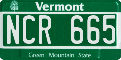 VT license plate NCR665