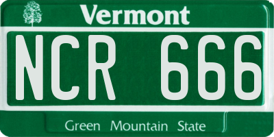 VT license plate NCR666