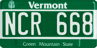 VT license plate NCR668