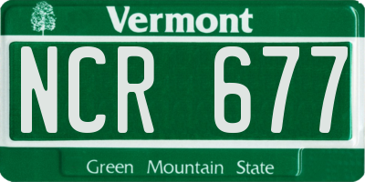 VT license plate NCR677