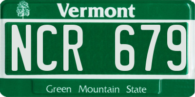 VT license plate NCR679