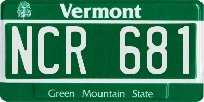 VT license plate NCR681