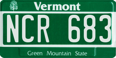 VT license plate NCR683