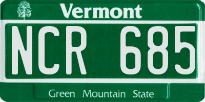 VT license plate NCR685
