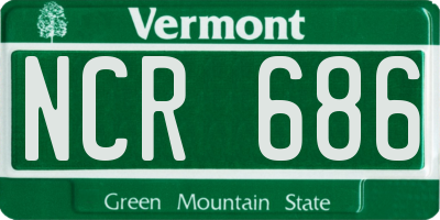 VT license plate NCR686