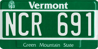VT license plate NCR691