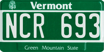 VT license plate NCR693