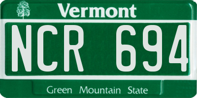 VT license plate NCR694