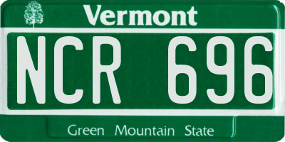 VT license plate NCR696