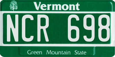 VT license plate NCR698