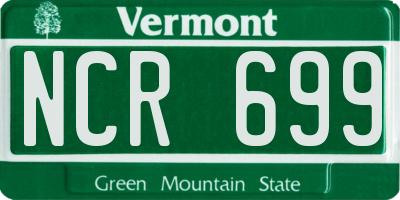 VT license plate NCR699