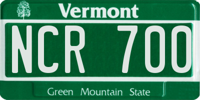 VT license plate NCR700
