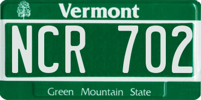VT license plate NCR702